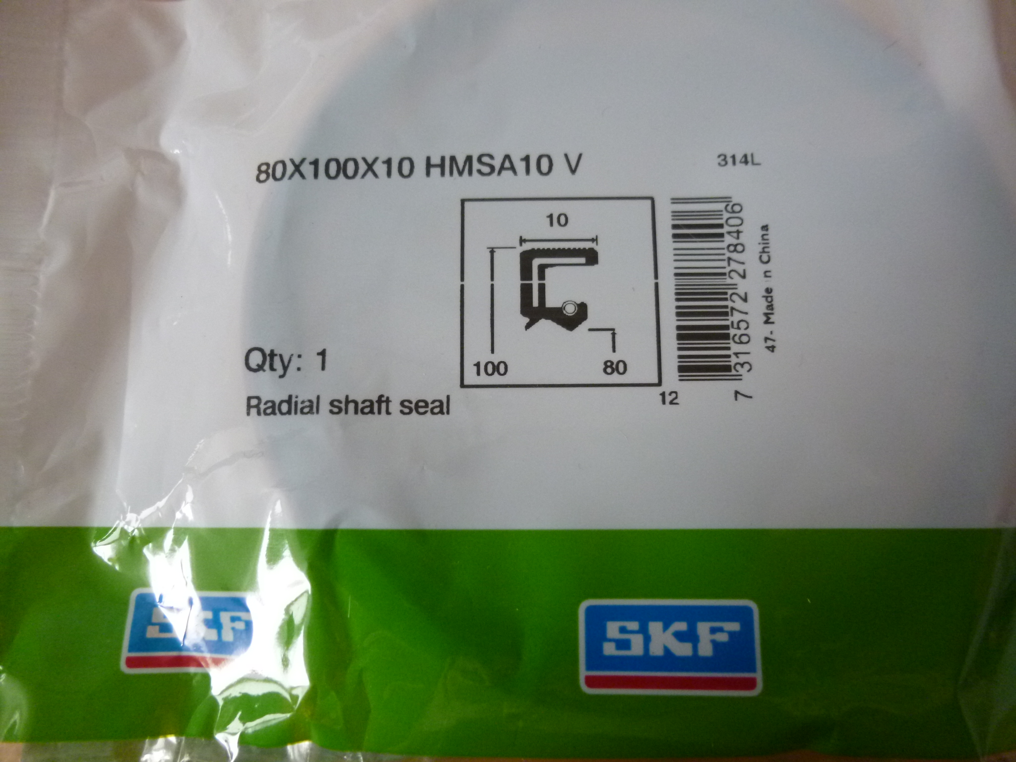 Radiális tengelytömítő gyűrű rugós szimering Skf Új - 2. kép