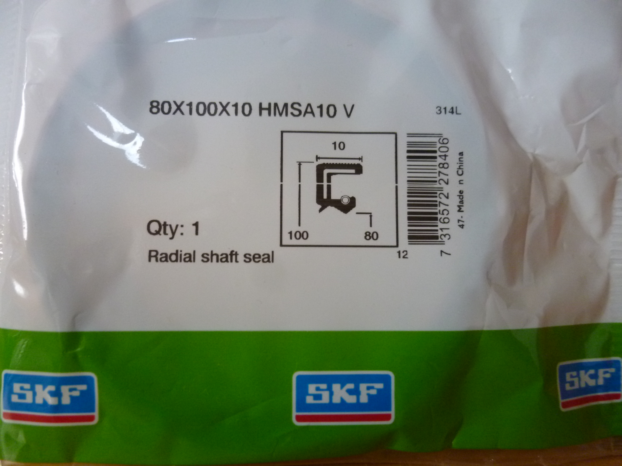 Radiális tengelytömítő gyűrű rugós szimering Skf Új - 3. kép