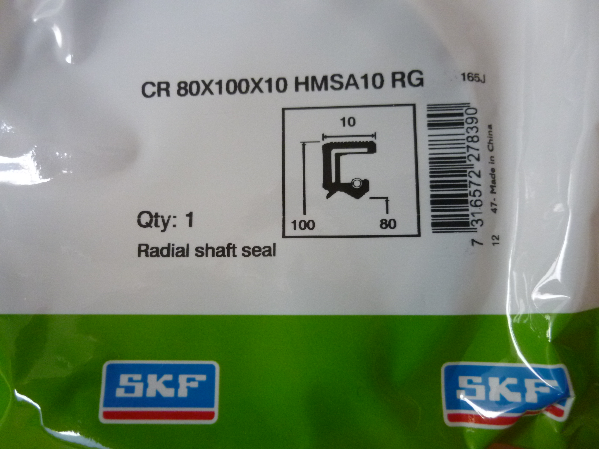 Radiális tengelytömítő gyűrű rugós szimering Skf Új - 3. kép