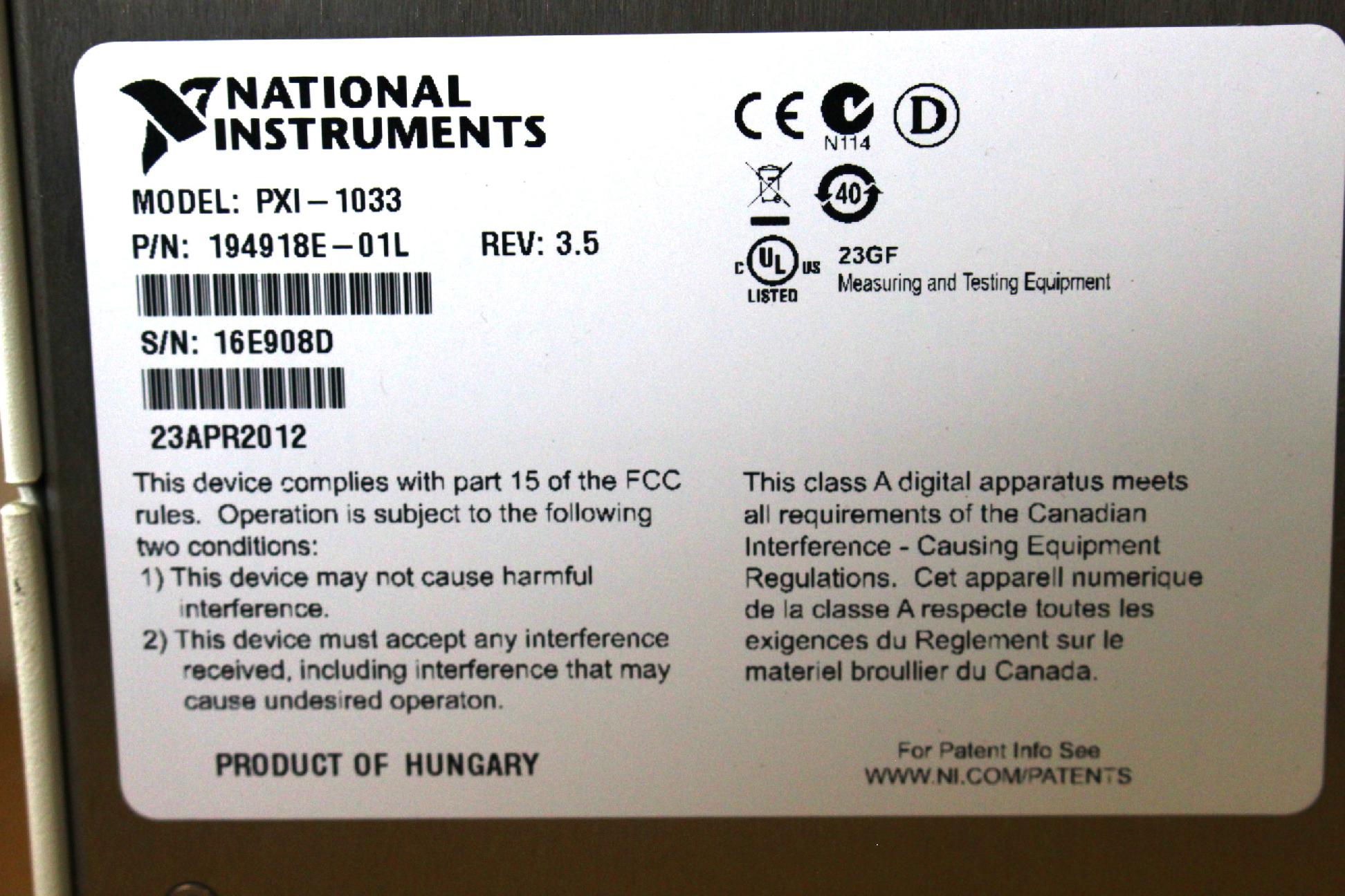 Plc ház NI PXI-1033 I/O kártyával National Instruments - 4. kép