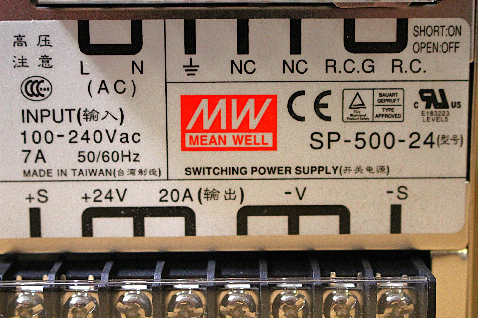 Kapcsolóüzemű tápegység 24Vdc 500W új Mean Well - 6. kép