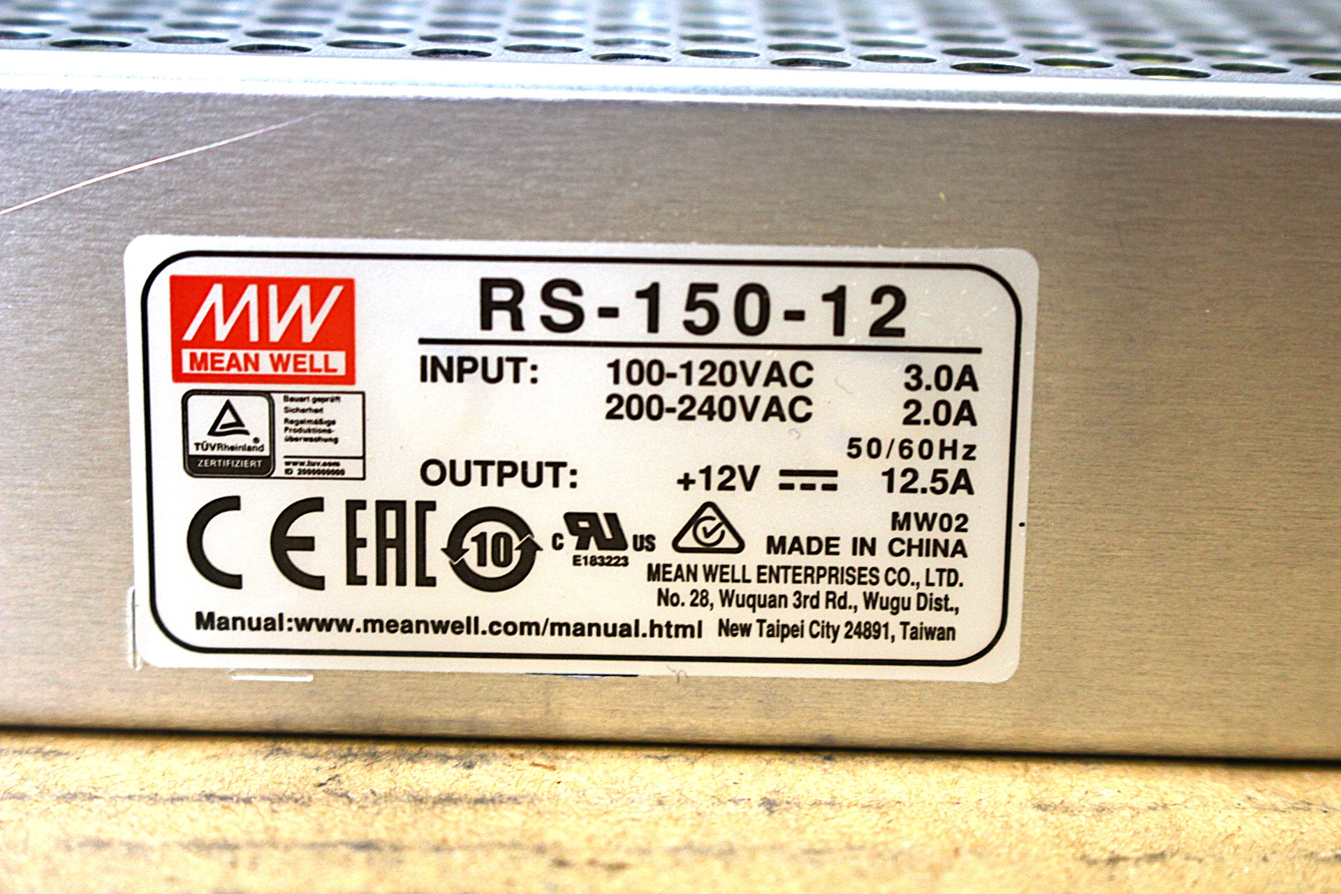 Tápegység 12Vdc 150W Mean Well új - 4. kép