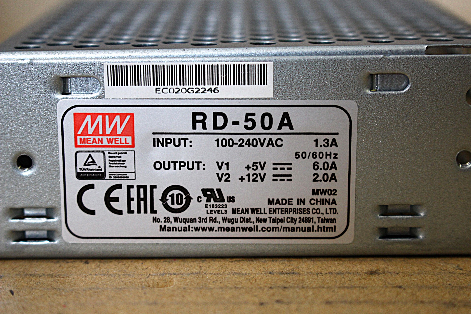 Kapcsolóüzemű tápegység 2 kimenet 12Vdc 5Vdc 54W Mean Well új - 5. kép
