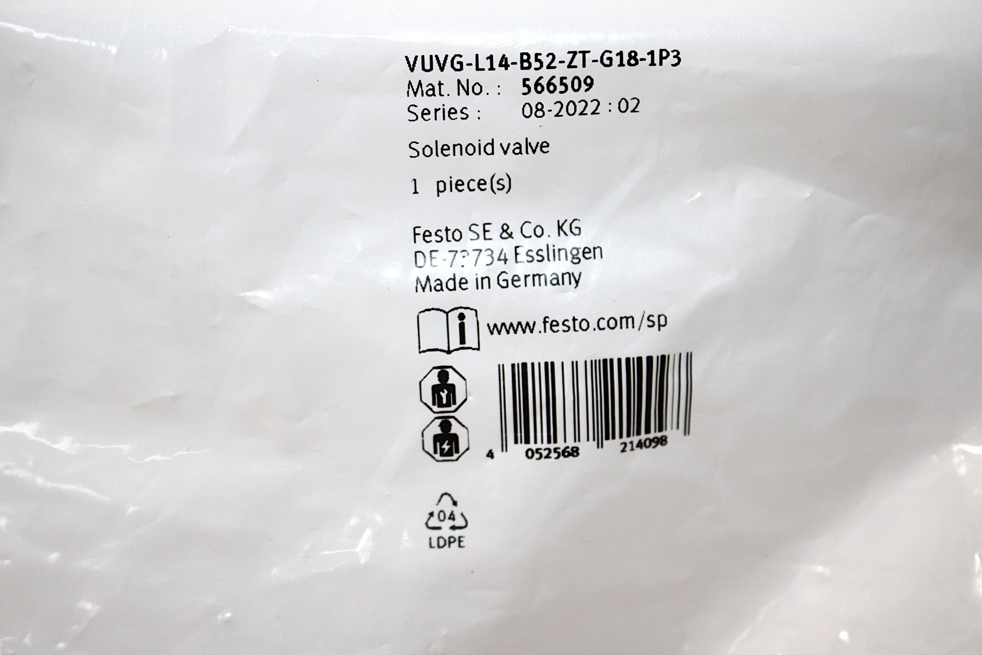 Pneumatikus mágnesszelep 5/2 új Festo - 2. kép